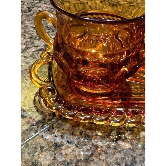Vintage Indianna Glass Kings Crown sugar & creamer with tray - Picture 2 of 8